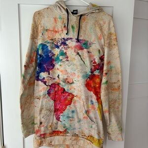 Electo Threads Tie Dye  World Map Hoodie